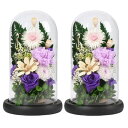 YKFN プリザーブドフラワー 仏花 ブリザードフラワー 仏壇用 お供え花 生花 お供え 仏花ドーム 枯れない花 菊 薔薇 バラ カーネーション ledライト付...