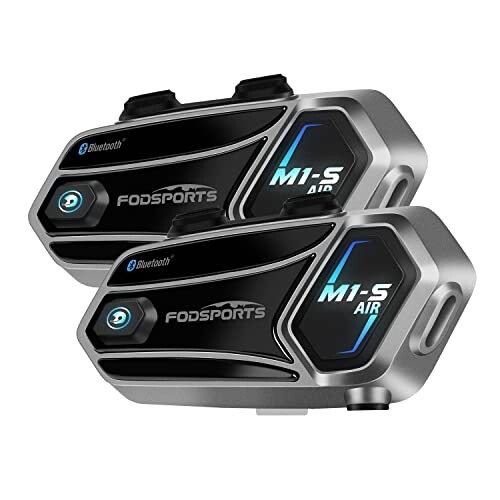 FODSPORTS バイク インカム M1-S Air インカム 連続使用20時間 接続自動復帰 3riders 2人通話 ワイドFM搭載 音楽共有 3段階音質調整 電源残量表示 ユニバーサル接続 オートバイ用Bluetoothヘッドセ