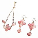 ORANGESCE 「舞う花時」手作り プリザーブドフラワー 花 アクセサリーセット、ブレスレット ネックレス ピアス、女性 女友達 彼女 母 贈り物 として ...