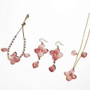 ORANGESCE 「舞う花時」手作り プリザーブドフラワー 花 アクセサリーセット、ブレスレット ネックレス ピアス、女性 女友達 彼女 母 贈り物 として ...