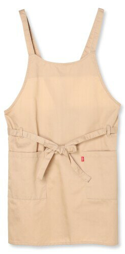 (エドウィン) エプロン 前紐結び 無地 両サイドポケット アイボリー M~L