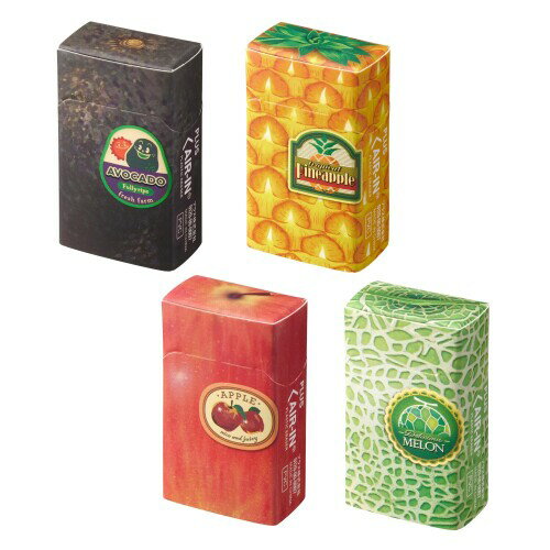 プラス 消しゴム エアイン フルーツ消しゴム アボカド パイン リンゴ メロン 4柄セット ER-0311 36724 ..