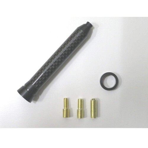 ショートアンテナ リアルカーボン エクステンションタイプ アルマイトブラック ダイハツ タントカスタム 05/6-07/12 L3#0S DRATCBBE-D009