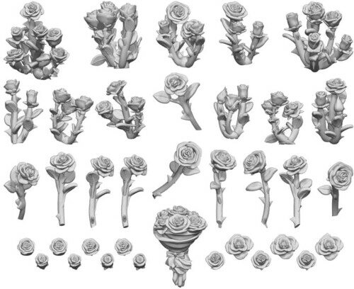 グリーンスタッフワールド(Green staff world) ノンスケール 3Dプリントセット バラ 3Dプリンター製キ..