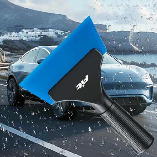 Window Care - フィット 専用 水掻き プラスチック スクレーパー FIT 適用 Fit 4代目 GR系 GK系 GE系 ゴム製スクレーパー スパイラルハンドル フィルム貼り可能 水除去 雪かき ガラス清掃 持ち運び（ブルー