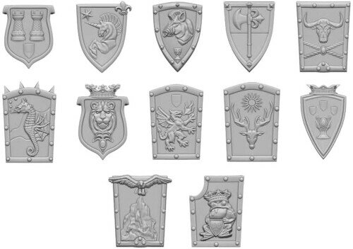 グリーンスタッフワールド(Green staff world) ノンスケール 3Dプリントセット 旧世界の中世の盾 3Dプ..