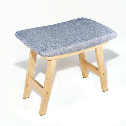 VECELO オットマン 45*28*35cm 2.9kg 木製 玄関台 コンパクト 背もたれなし組み立て式 グレー