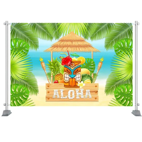 背景紙 バック紙 ハワイアンビーチ アロハ フラミンゴ トロピカル ピンク 夏 パーティー 誕生日 結婚式 壁紙 ウォールペーパー 写真撮影 スタジオ 撮影小道具 (13595-13650) Style4 ビニール125