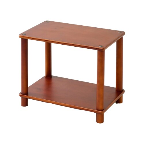 シンプルでどこに置いても最適な 木製ラック2段（45cm幅） ブラウン