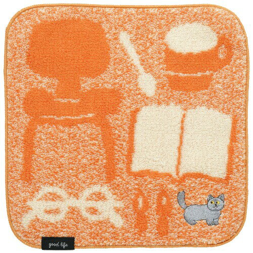 グリーティングライフ 米津祐介 ハンドタオル ネコ YZZ-432 オレンジ