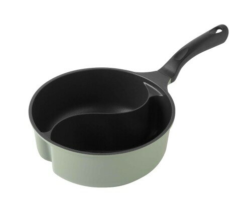 アーネスト ダブルクック 片手鍋 20cm IH対応 1つで2品を同時調理 汁物OK 大手飲食店愛用ブランド A-78107