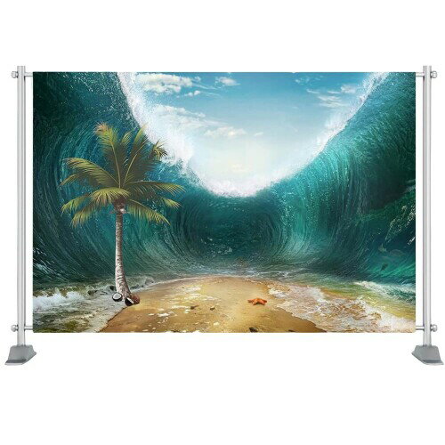 背景紙 バック紙 ビーチ 夏 トロピカルフラワー バナー パーティー 誕生日 イベント 海 夏 壁紙 装飾 写真撮影 スタジオ 撮影小道具 ウォールペーパー (13678-13733) Style4 ビニール125×100cm