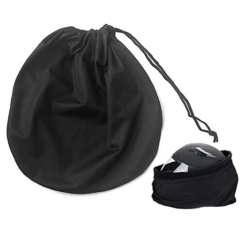 サムコス ヘルメット入れ 巾着式 保護袋 ブラック 柔軟 軽量 ヘルメット 収納 バッグ バイク ヘルメットケース バスケットボール サッカー スポーツ 袋 多機能収納 エコバッグ (1個セッ