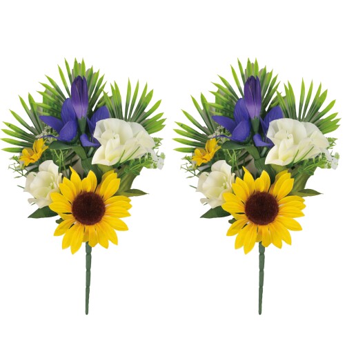 ポピー名古屋 造花 仏壇用 仏花 仏壇 仏壇花 ミニ 約25cm お盆 盆花 彼岸 お墓参り 供養 1対2束入り C2..