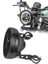 Chelhead 7インチ LEDヘッドライト バイク用 ハウジング&ブラケットセット ハーレー/ヤマハ/ホンダ/スズキ 汎用対応 ブラック 1個 耐震 取り付...