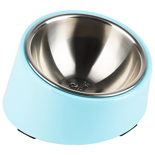 SuperDesign 犬 食器 猫 食器 ペット ボウル ステンレス 給食器 スタンド 傾斜がある 15度 食事をより..