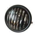 Karun 汎用 12V ヘッドライト ビンテージ バイク ブラック (イエローレンズ) (タイプ4 クリア-レンズ)