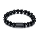 Deelfel ブレスレット メンズ 瑪瑙 ブラック 数珠 メンズブレスレット ブレスレット 黒 数珠