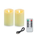 AnnTec LEDキャンドルライト ロウソク 暖色光 火を使わない 安全 省エネ 専用リモコン付き 明るさ調整 LEDロウソク LEDキャンドル (直径7.5...