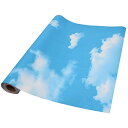 シール キッチン 張り替え 壁紙 (青い空と白い雲) 45cm×10m おしゃれ クロス DIY リフォーム はがせる 洗面所 補修 アクセント トイレ 部屋