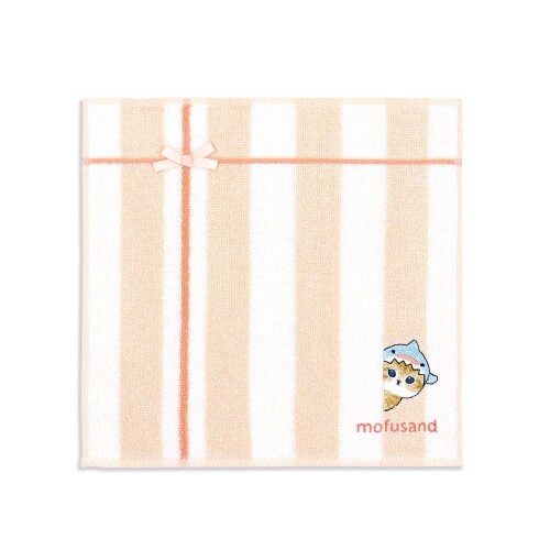 タオル美術館(Towel Museum) mofusand じっ タオルハンカチ ピンク にゃんこ 可愛い 43-0240080 約25×25cm