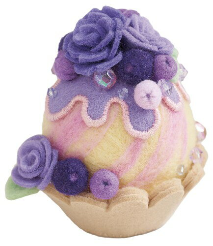 サンフェルト フェルトの手芸キット 羊毛で作るスイーツピンクッション ブルーベリー PCC-3