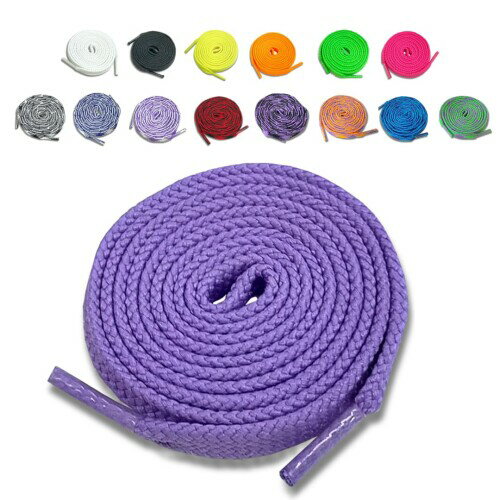 (アクティカ) 靴紐 110cm 幅約8mm カラフルで発色良い ランニング ウォーキング スニーカー 平紐 日本製 ファッション平細 パープル