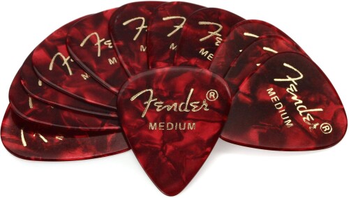 Fender ピック 351 SHAPE PREMIUM PICKS MEDIUM, RED MOTO(12PACK)