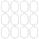 オーディオファン シャワーカーテン フック リング ワンタッチ取付 クリア 内径44×27mm 12点セット