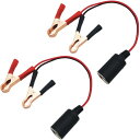 CTRICALVER シガーソケット ケーブル, 12V 24Vバッテリークリップタイプカーシガーソケットアダプター, カーバッテリー 接続 シガーソケットケー...
