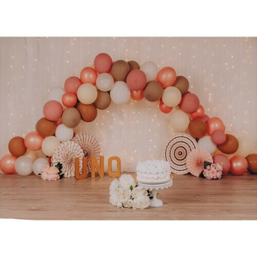 バック紙 背景紙 誕生日 装飾 バルーン 新生児 パーティー 1歳 one ケーキ 壁紙 デコレーション バナー 写真撮影 スタジオ フォト ブース ベビー (27415-27666) Style-13 ビニール90x60cm