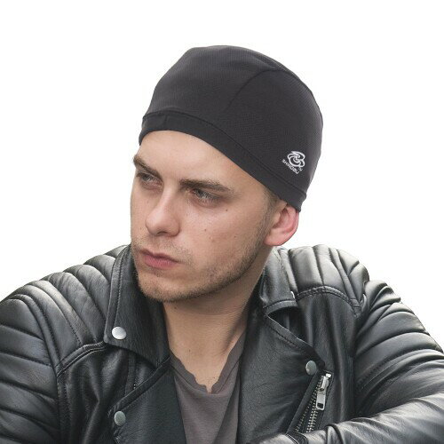 (Shinobu Riders) シノブライダース バイク 自転車 COOLMAX ヘルメット インナーキャップ（キャップタイプ） ブラック/吸汗速乾 ヘルメットインナーキャップ 冷感 インナー 帽子 SR-161