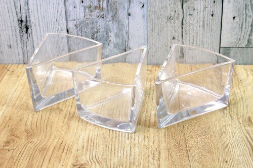 フラワーベース キャンドルホルダー ケーキグラス H6.5×W11×D9cm 3個入り