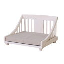 平インテリア産業 ペットベッド 木製 クッション付き 超小型犬 猫用 北欧パイン材 天然オイル仕上げ ペットに安心 ホワイトウォッシュ グレイ