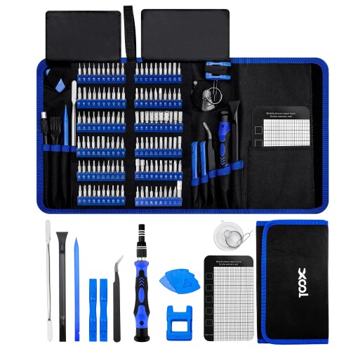 XOOL 140 in 1精密ドライバーセット 120ビット付き 電子機器修理用 磁気ドライバーキット 多機能ドライバー 精密分解工具 タブレット分解キット ゲーム機、MacBook修理ツールセット