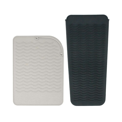 MILASIC アイロンポーチ グレー 2個セット ヘアアイロンケース 耐熱 熱いまま 収納 カバー 直置き 2WAY..