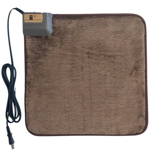 ワタナベ工業 カーペット ホットクッション 40×40cm ブラウン 電子コントロール式 発熱繊維使用 シンプ..