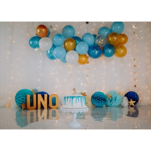 バック紙 背景紙 誕生日 装飾 バルーン 新生児 パーティー 1歳 one ケーキ 壁紙 デコレーション バナー 写真撮影 スタジオ フォト ブース ベビー (27415-27666) Style-12 ビニール90x60cm