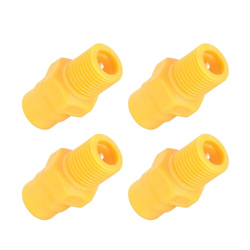METALLIXITY コーンスプレーノズルチップ（2mm/0.08"）4個セット PP製1/8BSP Tワイドアングル霧化スプレーノズル - 家庭用洗浄清掃用 イエロー