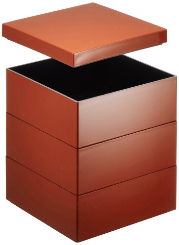 若泉漆器 3段重箱 3.5寸大和重 朱塗 H-156-20-A