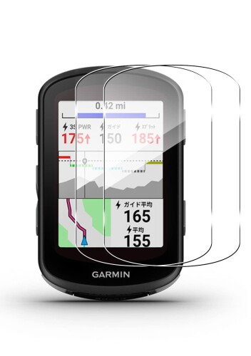 (3枚入り)GARMIN Edge 540/Edge 840 ガラスフィルム GARMIN Edge 540 液晶保護フィルム ガーミンEdge 840保護フィルム 高透過率 反射防止 硬度9H 防爆裂 気泡ゼロ自動吸着 Edge 540/Edge 840 対応