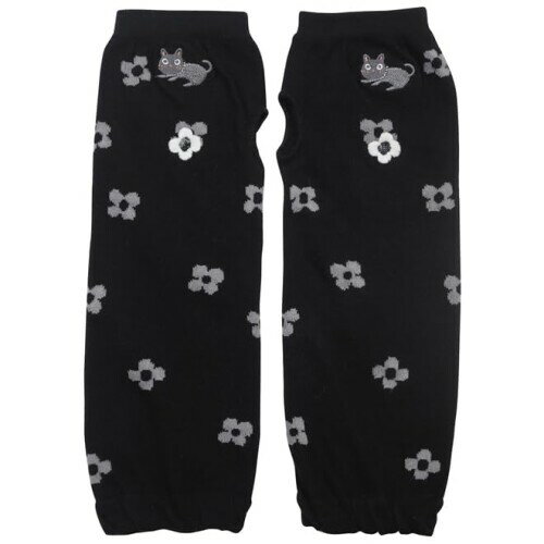 (ノアファミリー) ソックス UV発色花たま ショートアームカバー レディース BK