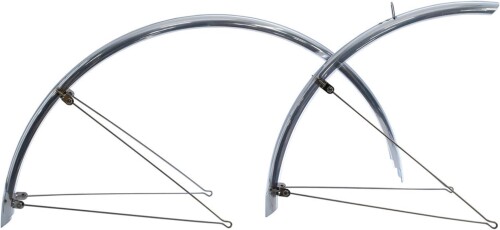 RITEWAY(ライトウェイ) 自転車フェンダー ダブルステークロスバイクフルフェンダー 泥除け 前後セット 20インチ用(ETRTO406/451) 幅35mm ミラーシルバー