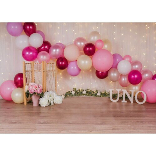 バック紙 背景紙 誕生日 装飾 バルーン 新生児 パーティー 1歳 one ケーキ 壁紙 デコレーション バナー 写真撮影 スタジオ フォト ブース ベビー (27415-27666) Style-18 ポリエステル150x100cm