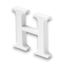 10cm アルファベットレター ホワイト (H)