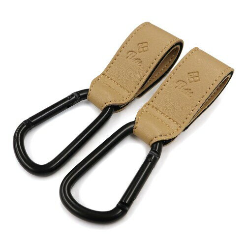 e.x.p.Petit PP カラビナフック BK-合皮ビスケット ベビーカー フック 大きめ 荷物フック 耐荷重約90キ..