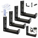 MEETRADE 壁掛けフック折りたたみ式(4個セッド) ヘッドセットハンガー ヘッドホンホルダー 3M粘着テープ付き耐荷重1kg ネジ付き20kg ヘッドバン...