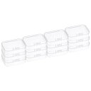 PATIKIL 6.5x4.5x2.5" クリア収納ボックス(ヒンジ付き蓋付き) 12個パック プラスチック製スタック可能な長方形オーガナイザーコンテナ ビーズ 宝石 小物 アートク ラフトプロジェクト用