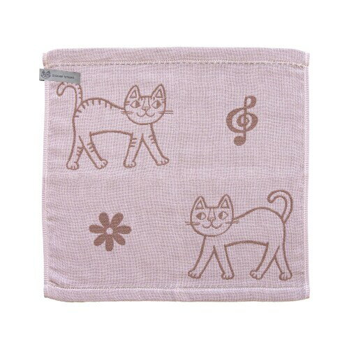 オカ(OKA) おかべてつろう Ag+ ふきん 約 34 cm × 34 cm ピンク (洗える 抗菌 防臭 食卓 台所 キッチン イヤなニオイのしない 銀イオン ねこ 猫柄)