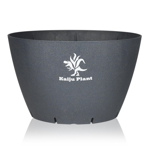 Kaiju Plant 怪獣ポットEco6.5 スリット鉢 6.5号 麦わら再生プラ鉢 植木鉢 アガベ 塊根 サボテン (グレー/ロゴ)